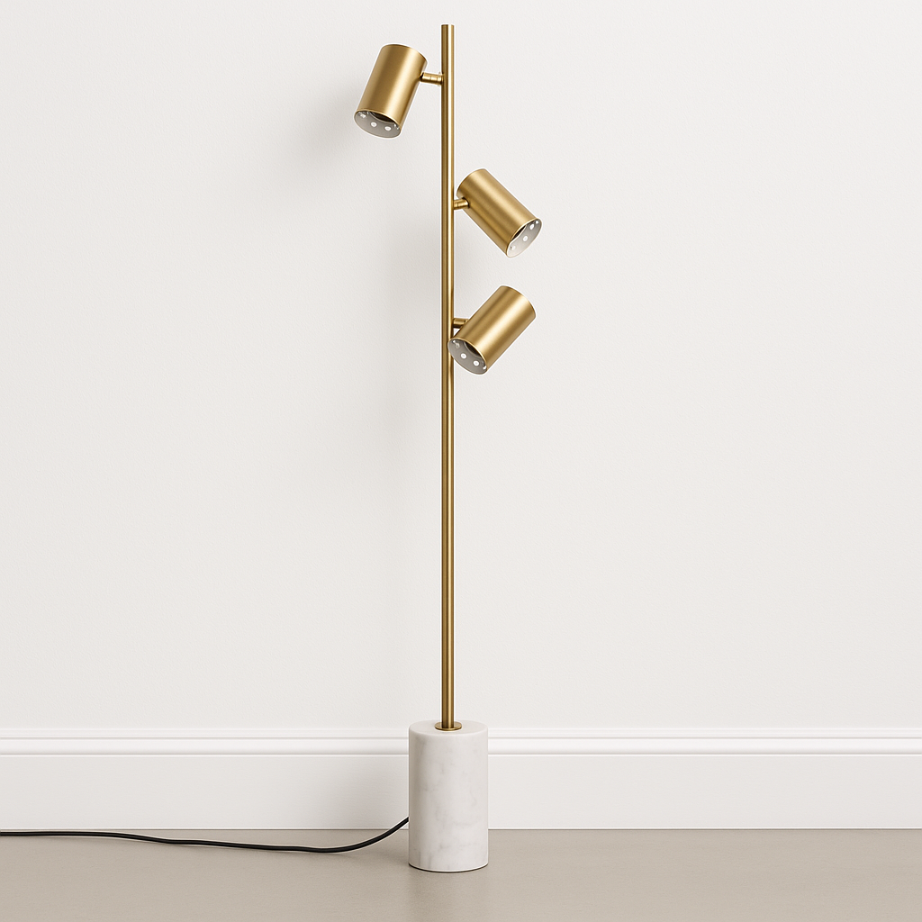 Luminária de Piso Coluna Moderno Metal Mármore Hovao - ABAZZUR™