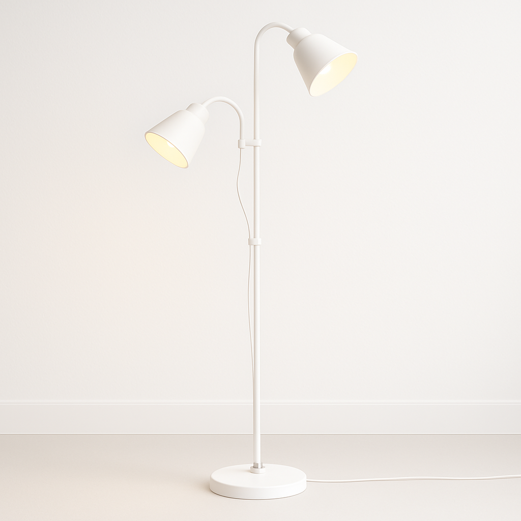 Luminária de Piso Moderna Articulada Double Lamp Metal Hust - ABAZZUR™