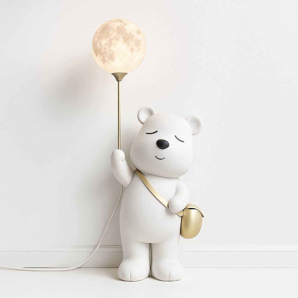 Luminária de Piso Moderna Infantil LED Resina Urso - ABAZZUR™