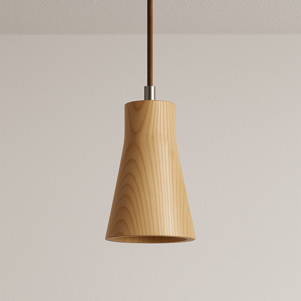 Luminária Pendente Moderna Minimalista Madeira Feuille - ABAZZUR™