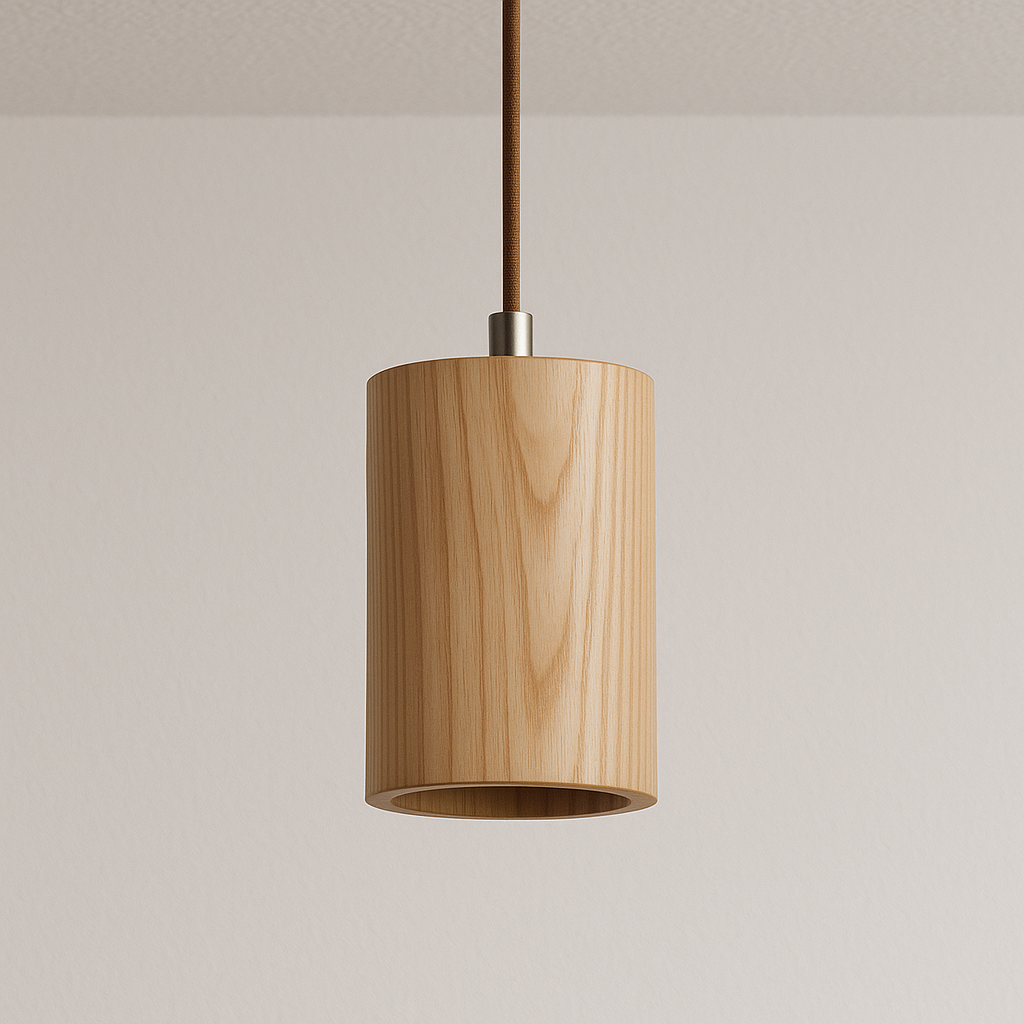 Luminária Pendente Moderna Minimalista Madeira Feuille - ABAZZUR™