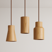 Luminária Pendente Moderna Minimalista Madeira Feuille - ABAZZUR™