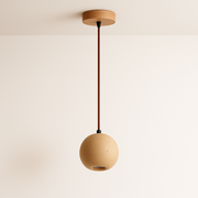 Luminária Pendente Moderna Minimalista Mármore Travertino Nuance - ABAZZUR™