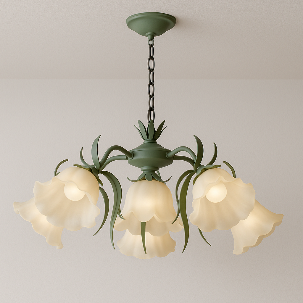 Luminária Pendente Moderna Minimalista Metal Vidro Flor Éther - ABAZZUR™