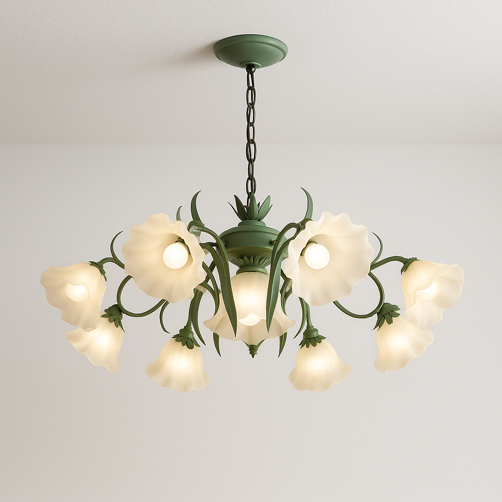 Luminária Pendente Moderna Minimalista Metal Vidro Flor Éther - ABAZZUR™