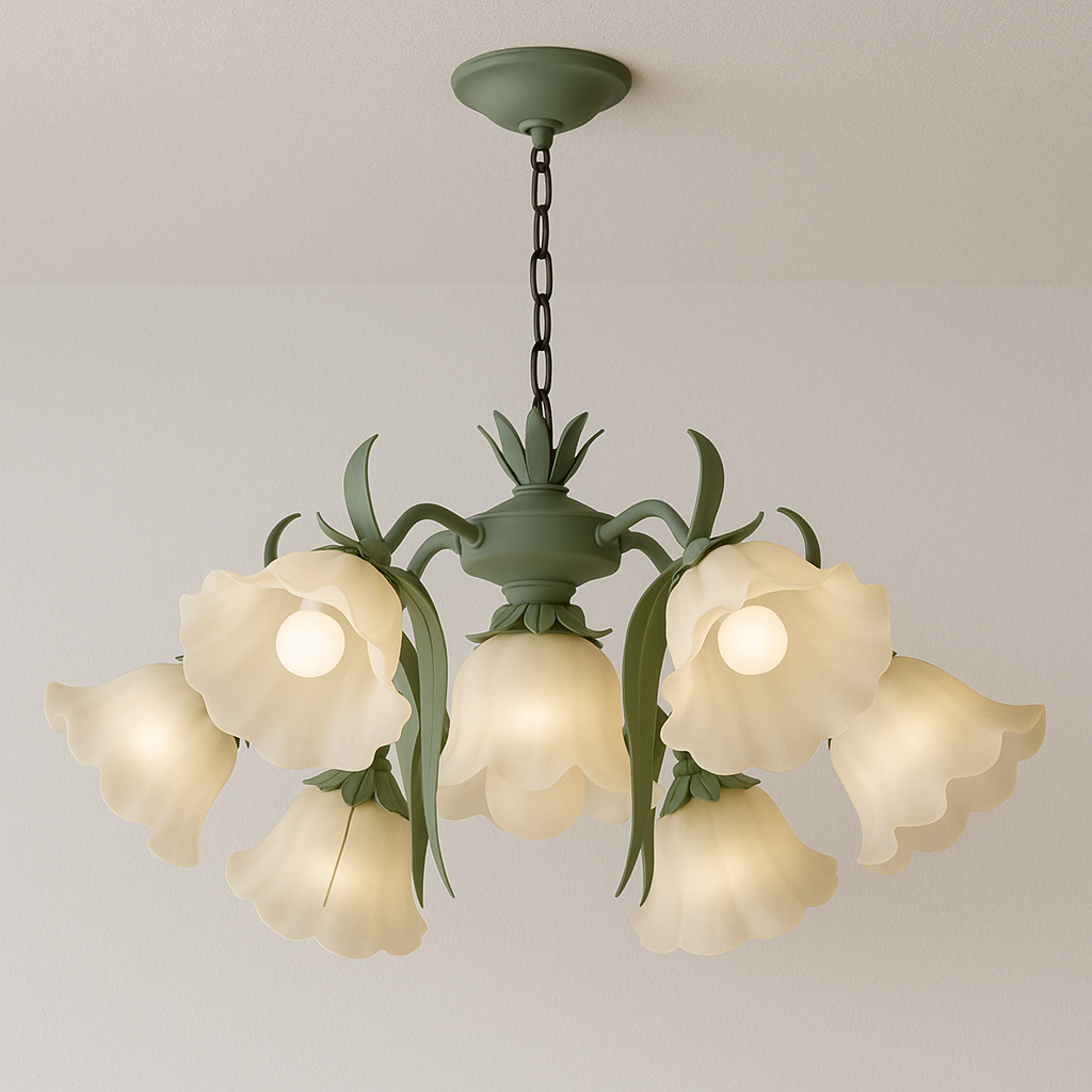 Luminária Pendente Moderna Minimalista Metal Vidro Flor Éther - ABAZZUR™