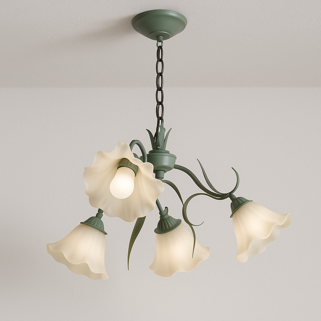 Luminária Pendente Moderna Minimalista Metal Vidro Flor Éther - ABAZZUR™