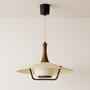 Luminária Pendente Moderna Minimalista Tecido Madeira Parure - ABAZZUR™