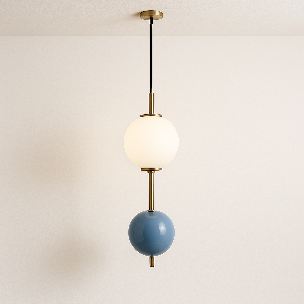 Luminária Pendente Moderna Minimalista Vidro Metal Lumilac - ABAZZUR™