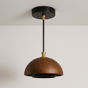 Luminária Pendente Moderna Rústica Minimalista LED Madeira Ombrelle - ABAZZUR™