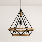 Luminária Pendente Moderna Rústica Minimalista Vime Metal Cloudray - ABAZZUR™