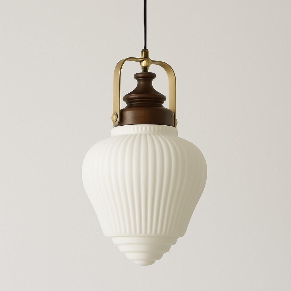 Luminária Pendente Moderno Retrô Minimalista Vidro Metal Madeira Candle - ABAZZUR™