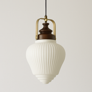 Luminária Pendente Moderno Retrô Minimalista Vidro Metal Madeira Candle - ABAZZUR™