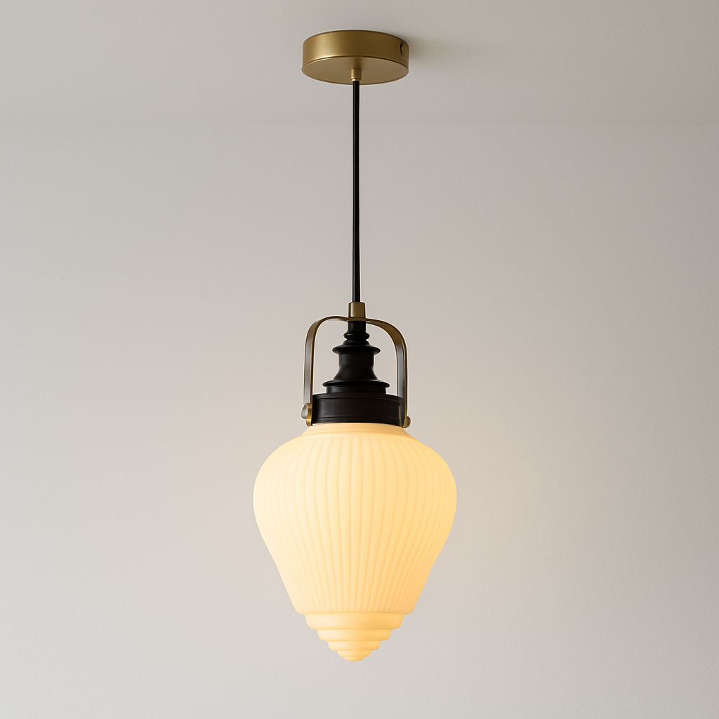 Luminária Pendente Moderno Retrô Minimalista Vidro Metal Madeira Candle - ABAZZUR™
