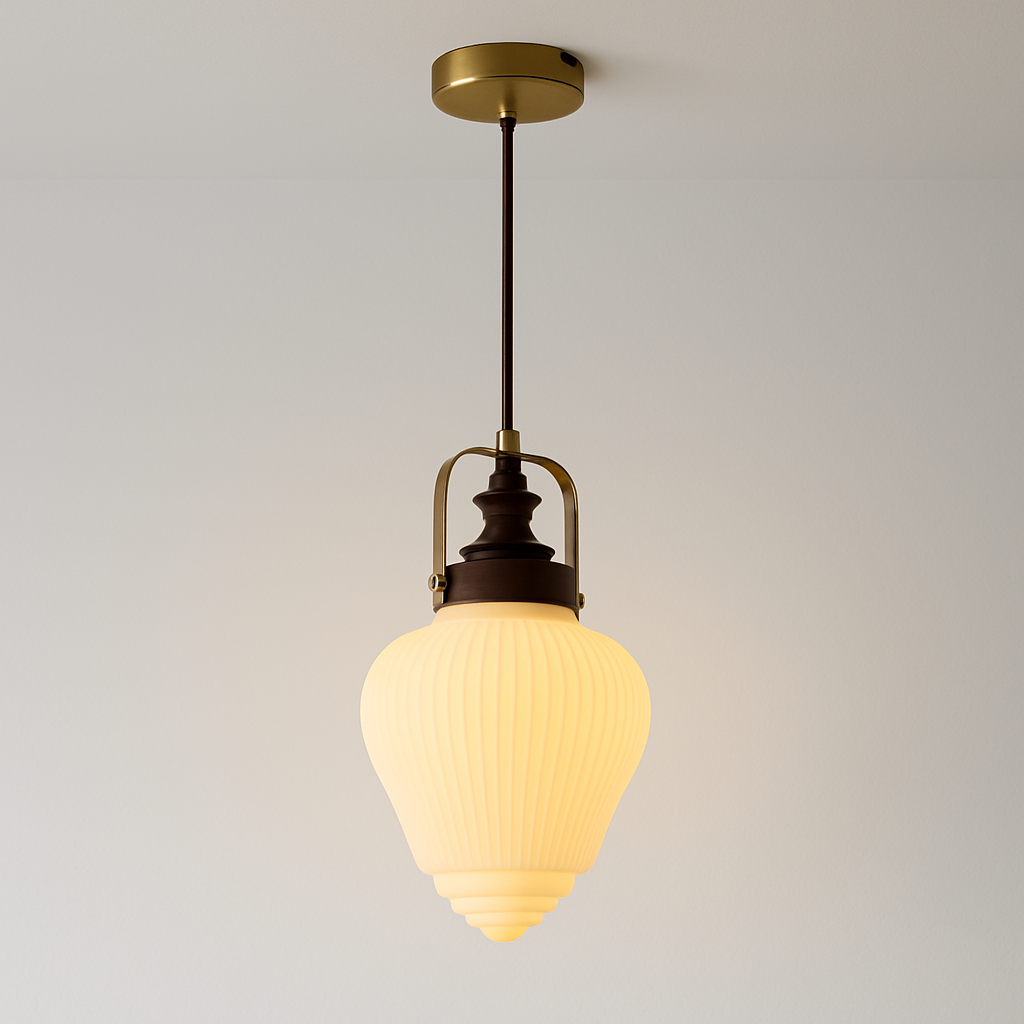 Luminária Pendente Moderno Retrô Minimalista Vidro Metal Madeira Candle - ABAZZUR™