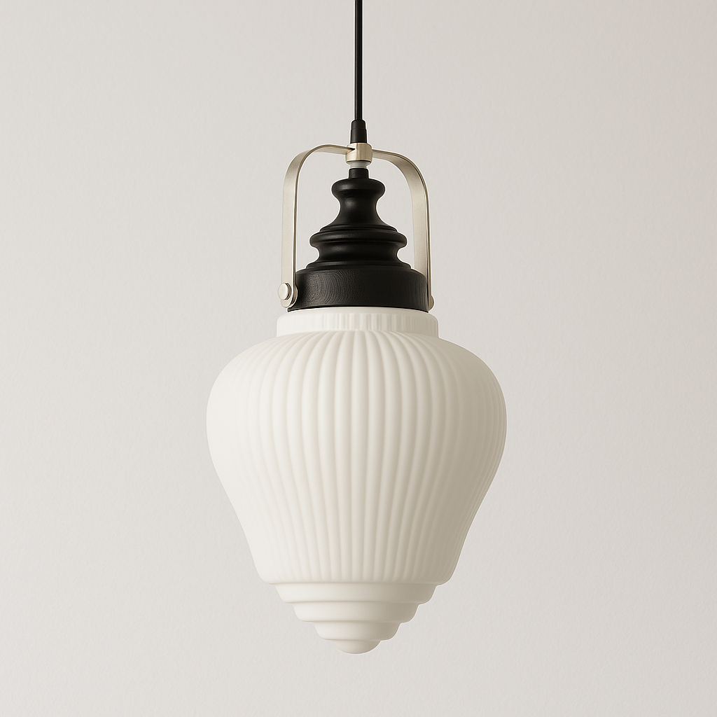 Luminária Pendente Moderno Retrô Minimalista Vidro Metal Madeira Candle - ABAZZUR™