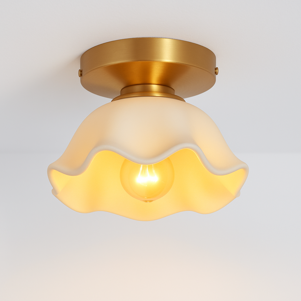 Luminária Plafon Moderna Clássica Minimalista Metal Vidro Flint - ABAZZUR™