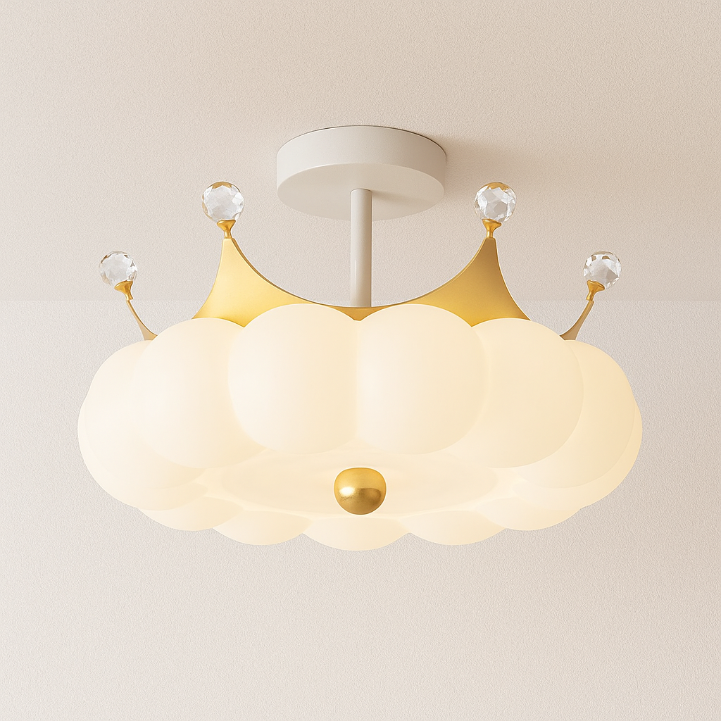 Luminária Plafon Moderna Infantil Nuvem Coroa Resina LED Krone - ABAZZUR™