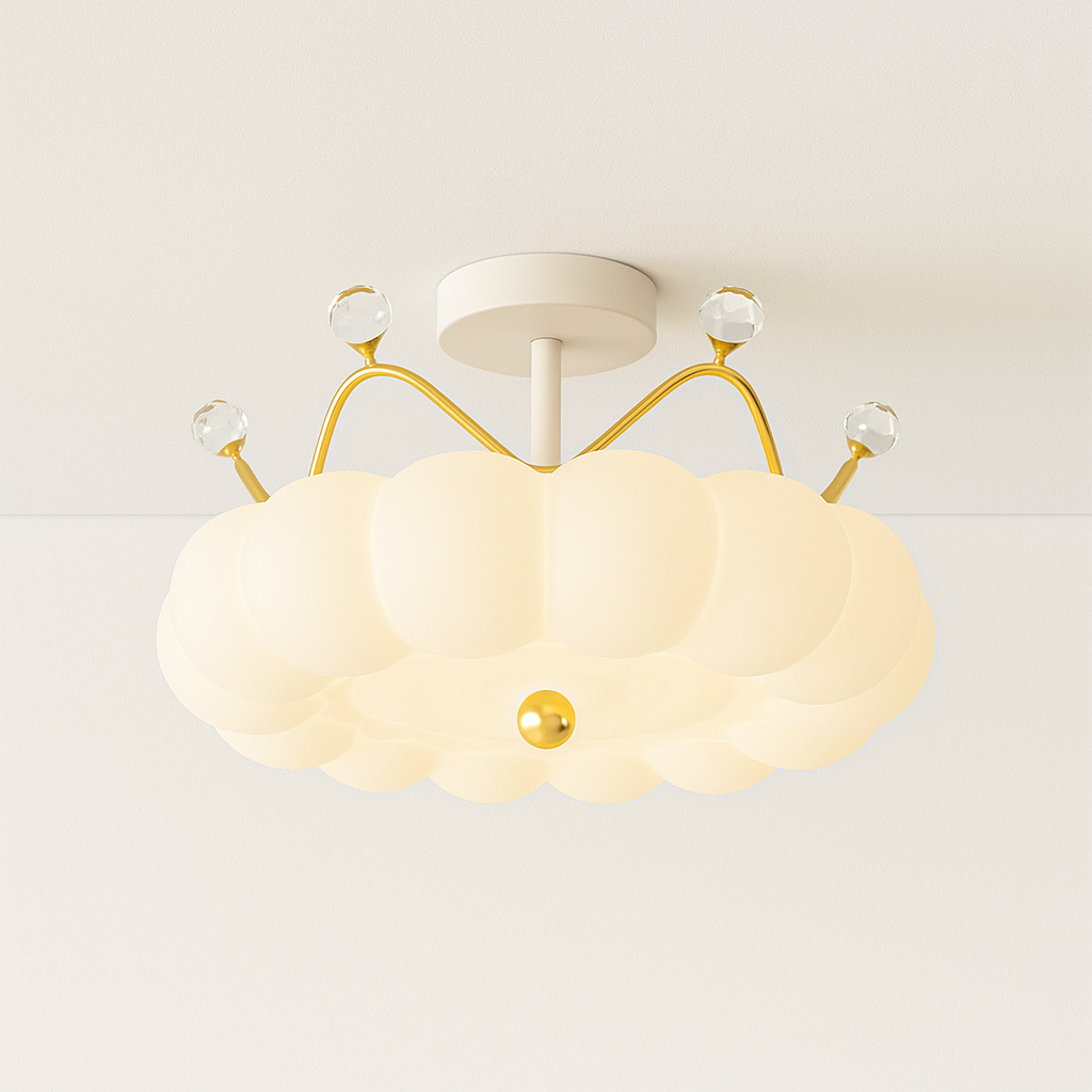 Luminária Plafon Moderna Infantil Nuvem Coroa Resina LED Krone - ABAZZUR™
