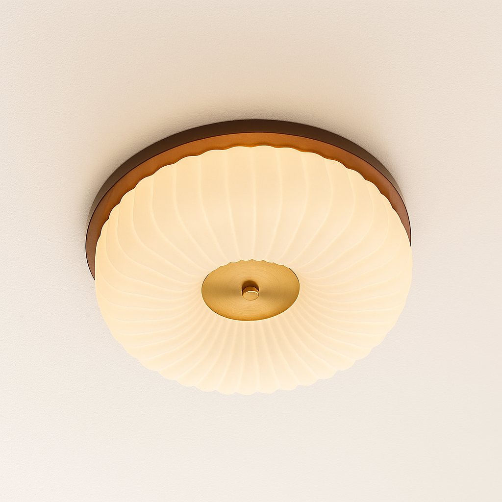 Luminária Plafon Moderna Minimalista LED Madeira Acrílico Rowle - ABAZZUR™