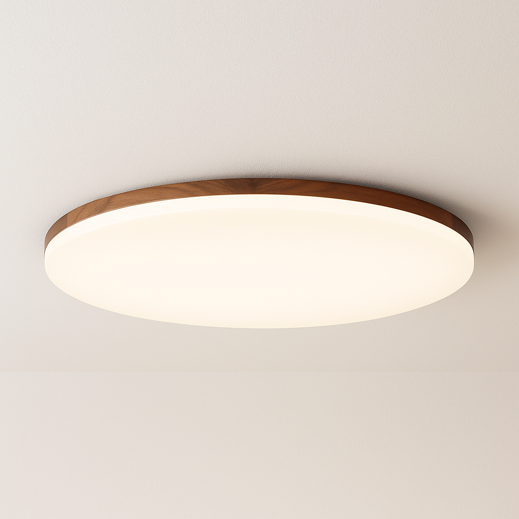 Luminária Plafon Moderna Minimalista LED Madeira Acrílico Scafa - ABAZZUR™