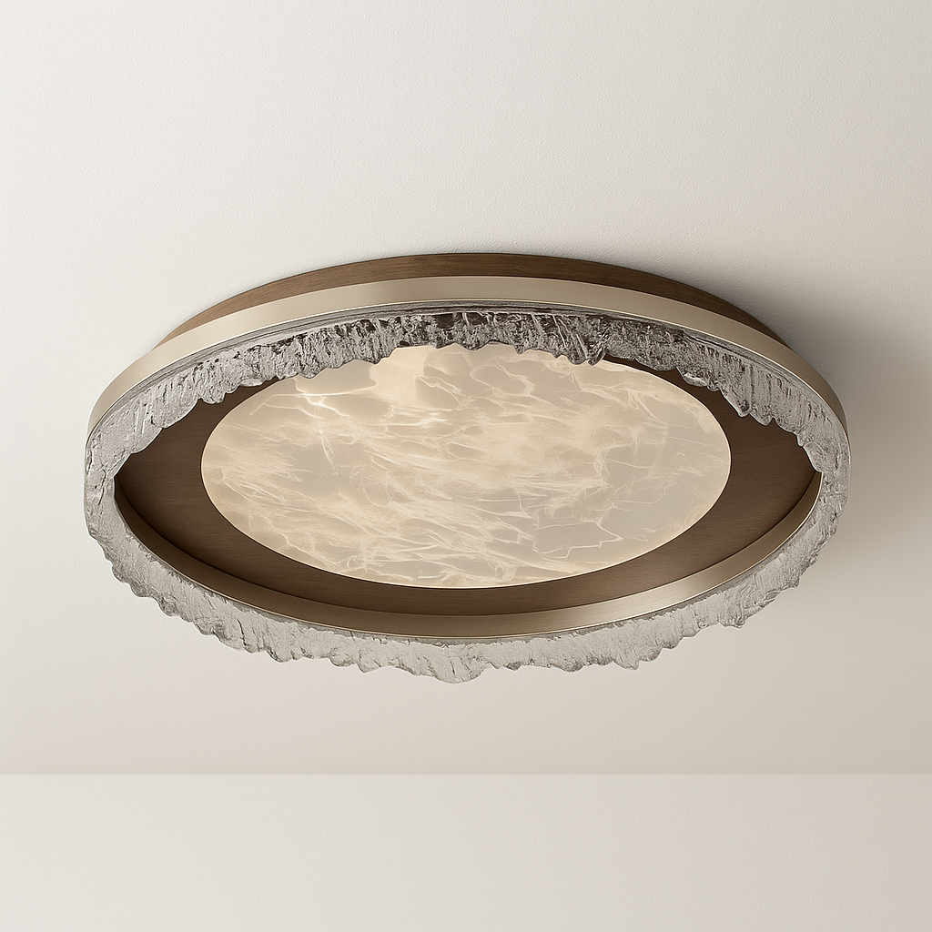 Luminária Plafon Moderna Minimalista LED Madeira Acrílico Verol - ABAZZUR™