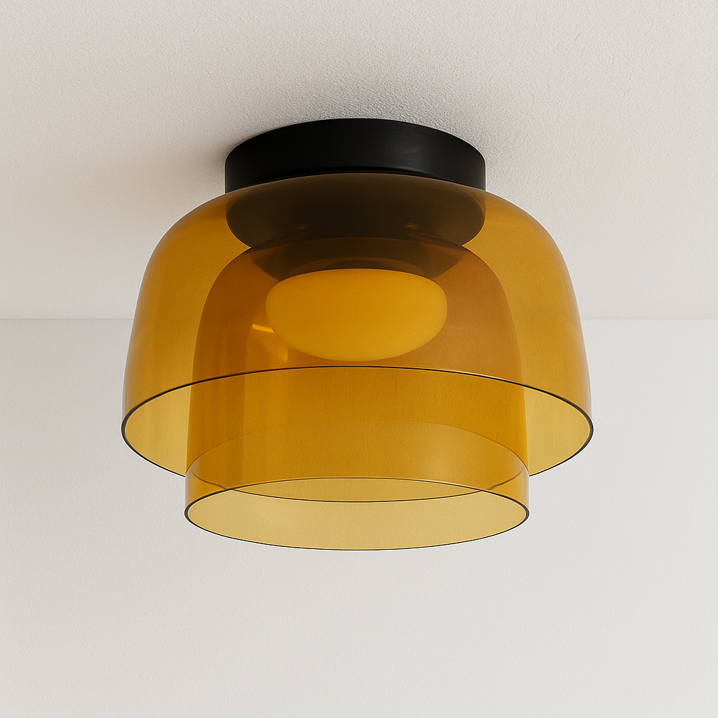 Luminária Plafon Moderna Minimalista LED Vidro Metal LED Yufu - ABAZZUR™