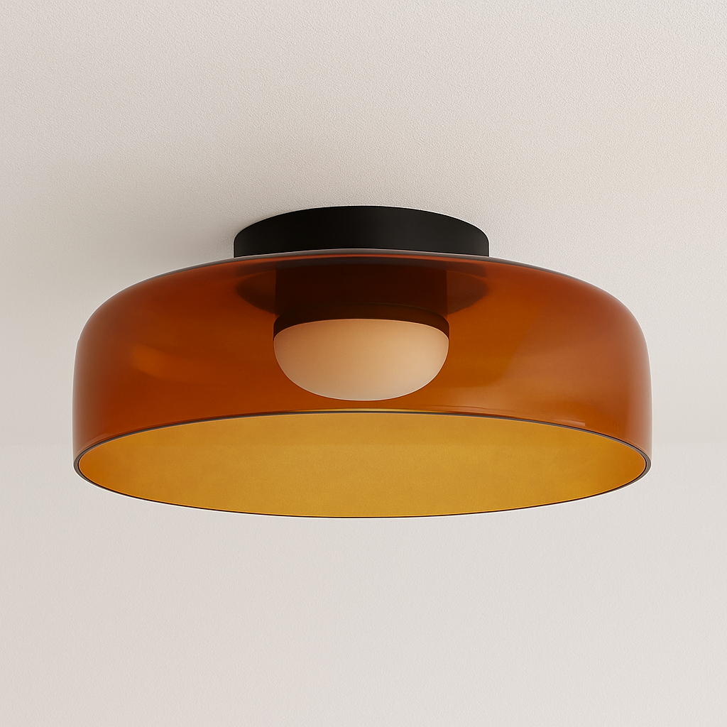 Luminária Plafon Moderna Minimalista LED Vidro Metal LED Yufu - ABAZZUR™