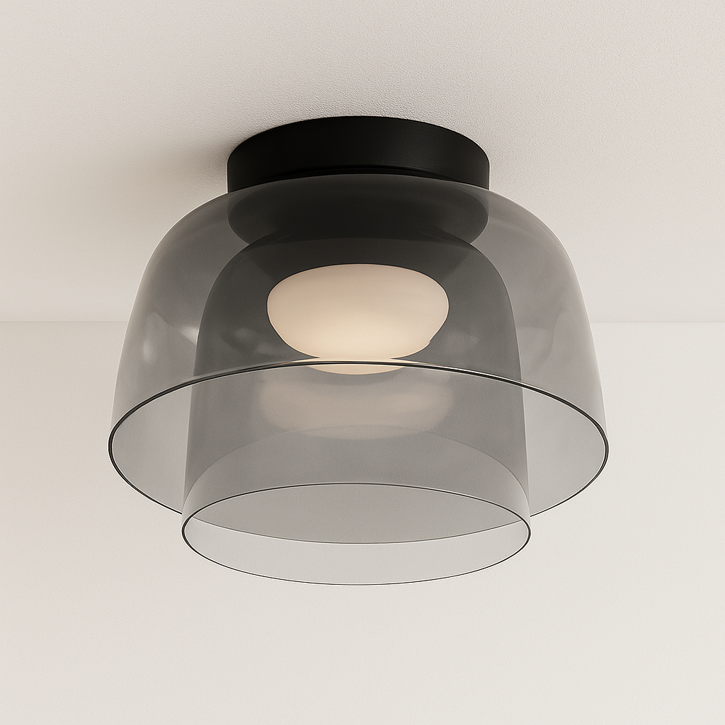 Luminária Plafon Moderna Minimalista LED Vidro Metal LED Yufu - ABAZZUR™
