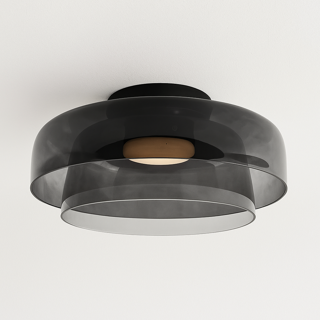 Luminária Plafon Moderna Minimalista LED Vidro Metal LED Yufu - ABAZZUR™