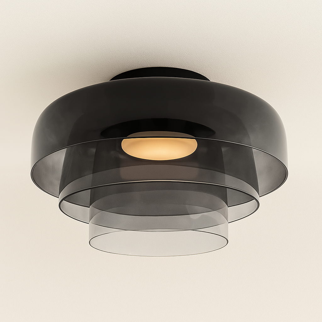Luminária Plafon Moderna Minimalista LED Vidro Metal LED Yufu - ABAZZUR™