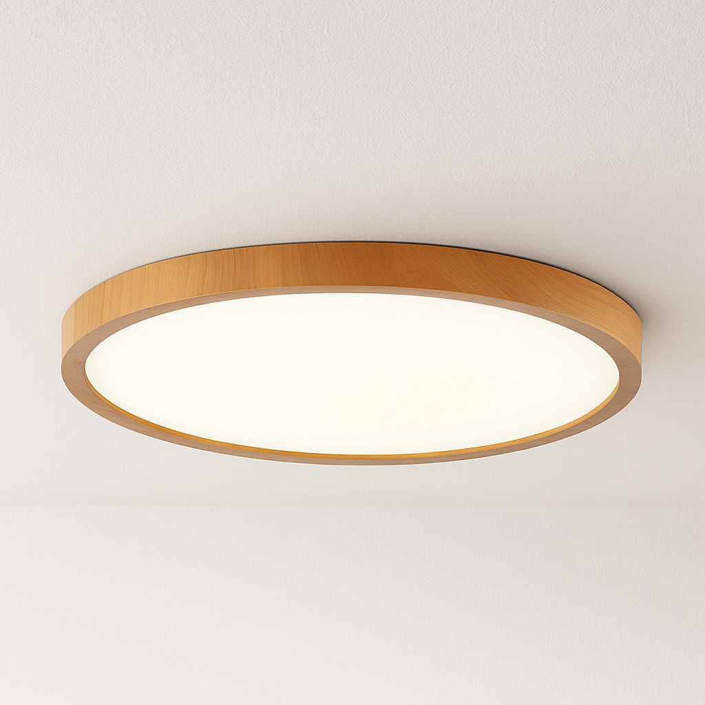 Luminária Plafon Moderna Minimalista Madeira LED Slim Brady - ABAZZUR™