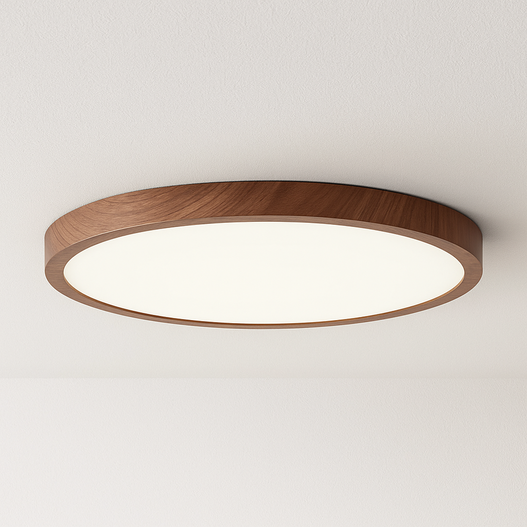 Luminária Plafon Moderna Minimalista Madeira LED Slim Brady - ABAZZUR™