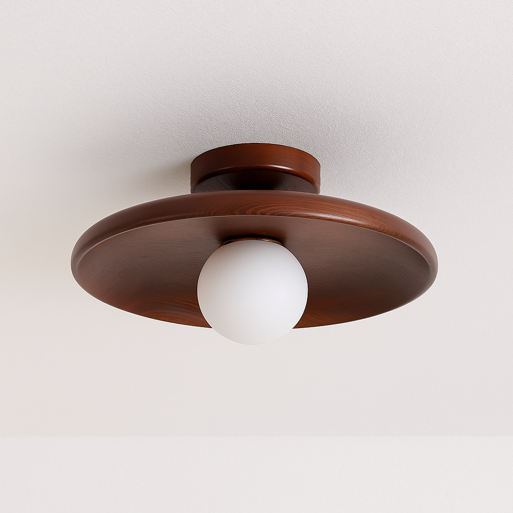Luminária Plafon Moderna Minimalista Madeira Slough - ABAZZUR™