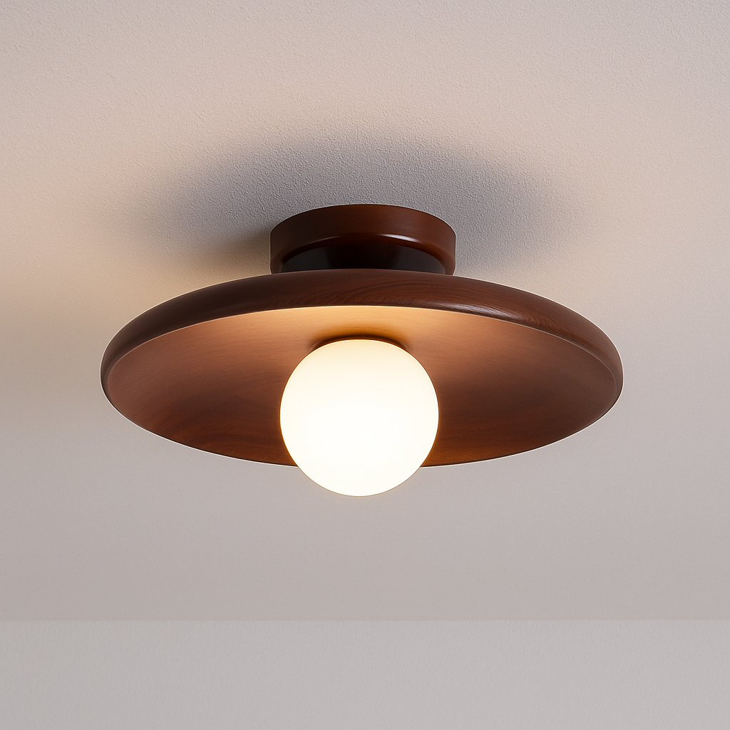 Luminária Plafon Moderna Minimalista Madeira Slough - ABAZZUR™