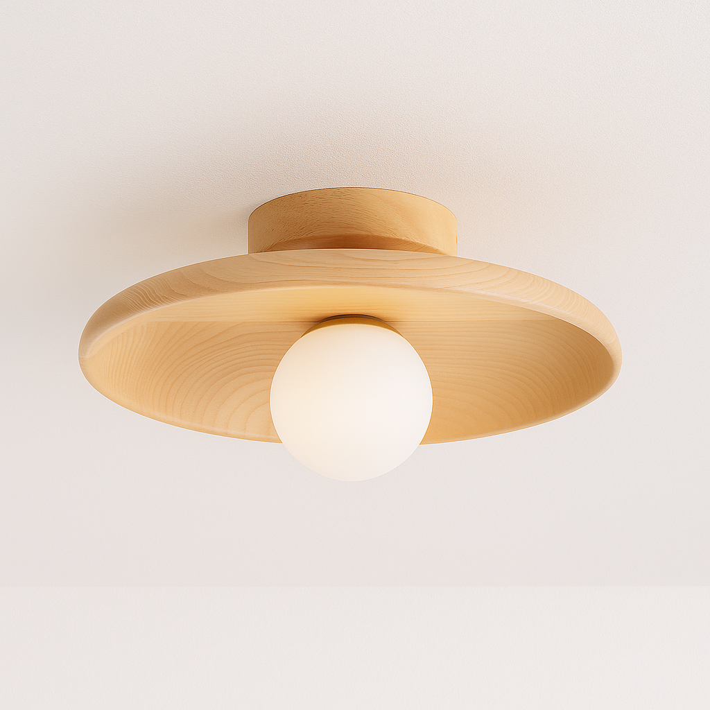 Luminária Plafon Moderna Minimalista Madeira Slough - ABAZZUR™
