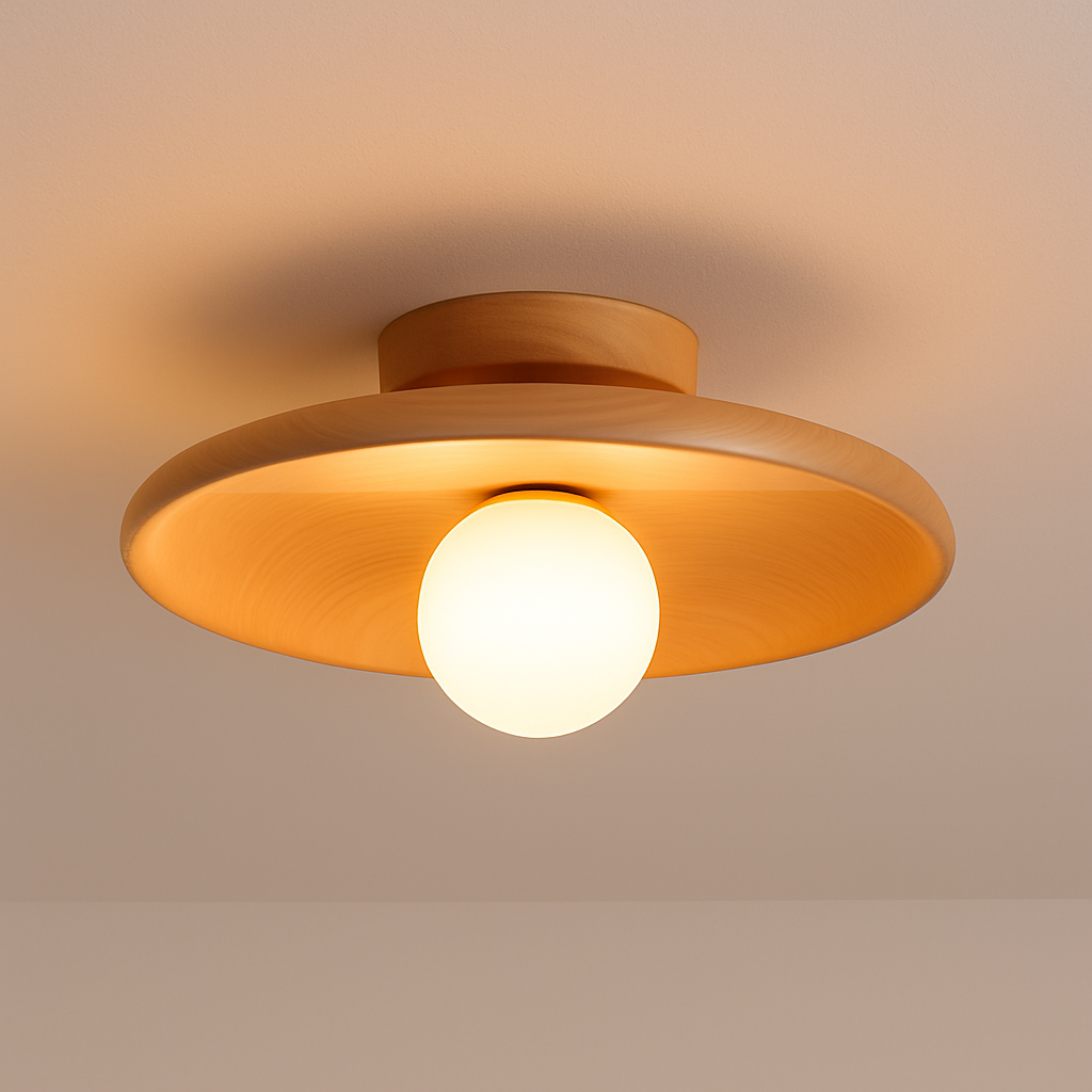 Luminária Plafon Moderna Minimalista Madeira Slough - ABAZZUR™