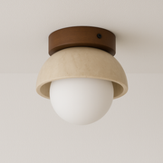 Luminária Plafon Moderna Minimalista Mármore Travertino Lioni - ABAZZUR™
