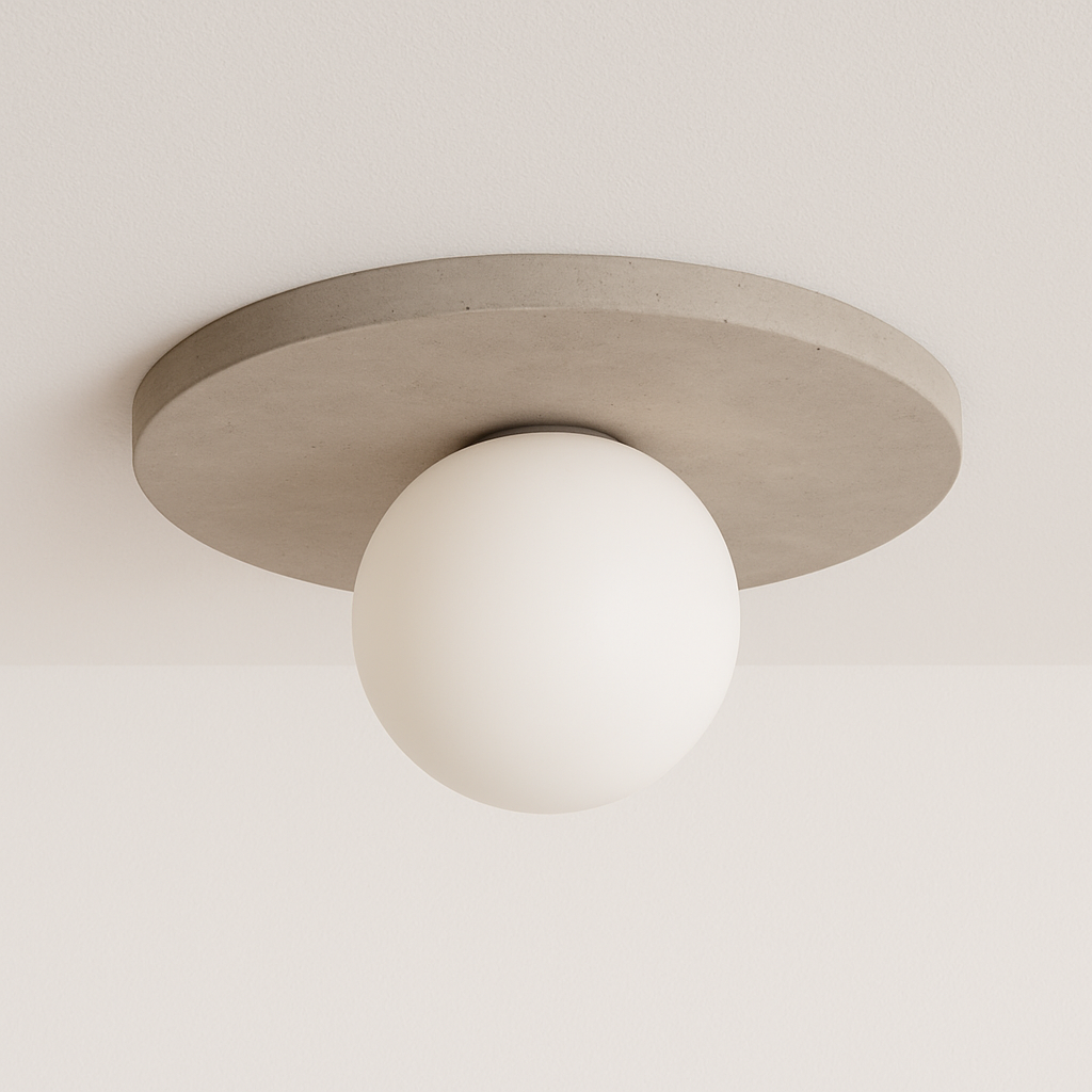 Luminária Plafon Moderna Minimalista Mármore Travertino Olbia - ABAZZUR™