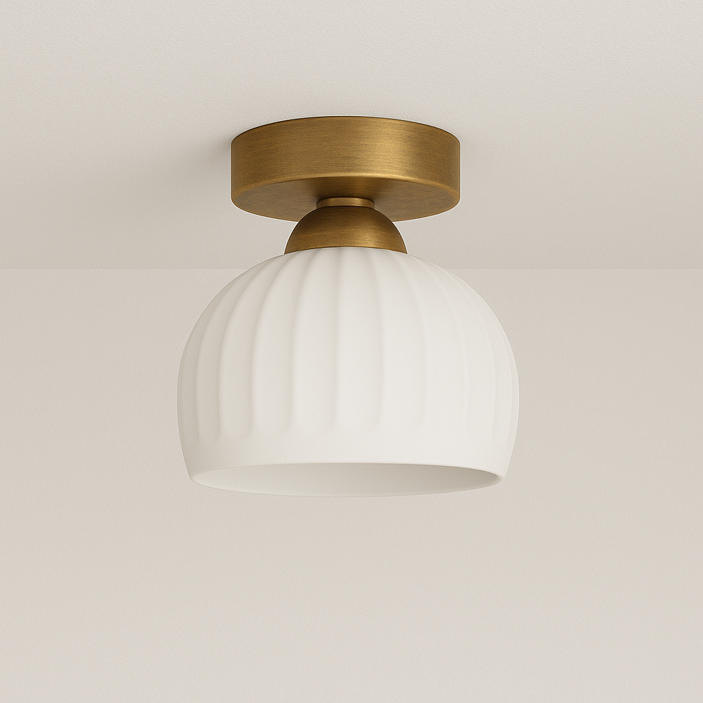 Luminária Plafon Moderna Minimalista Metal Cerâmica Orte - ABAZZUR™