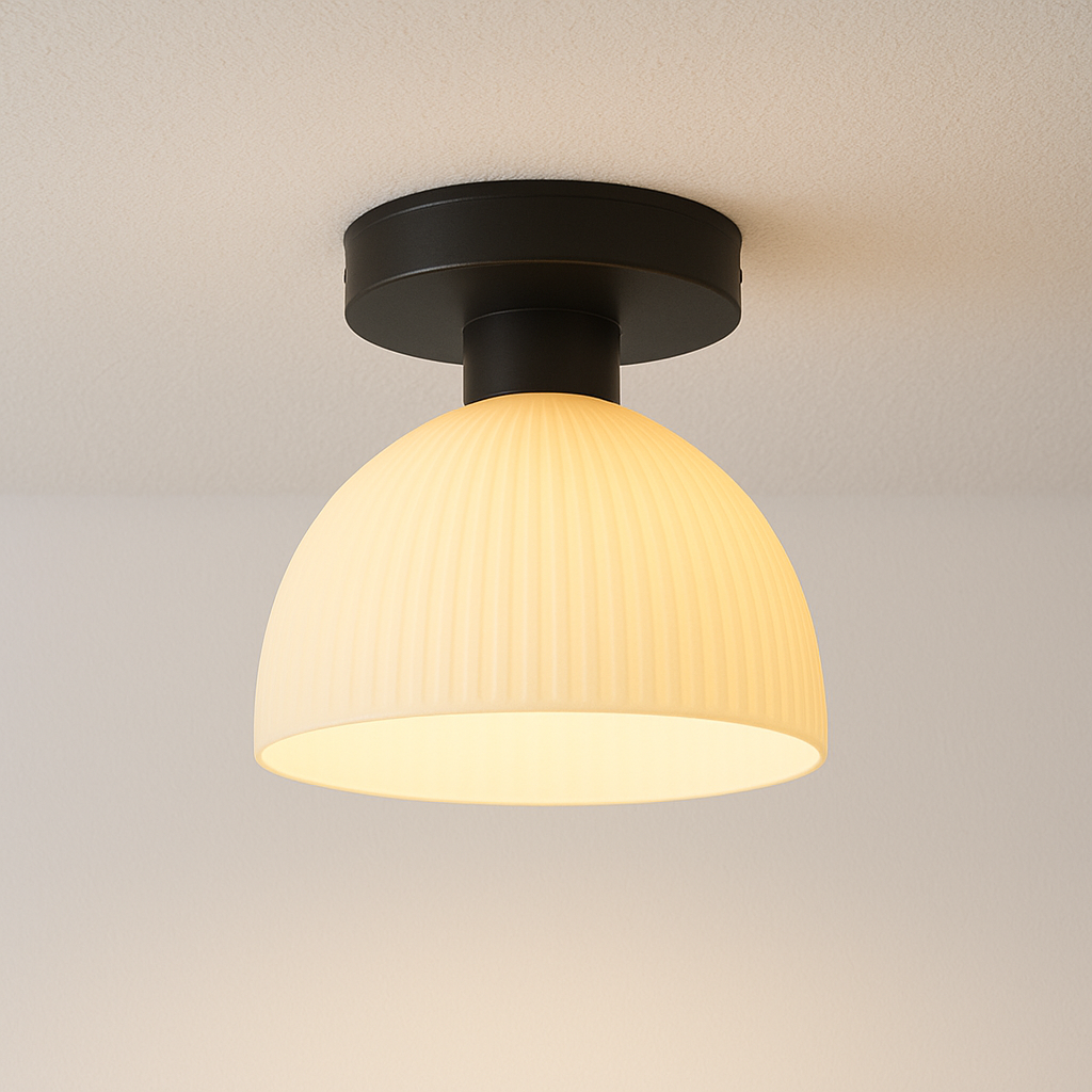 Luminária Plafon Moderna Minimalista Metal Vidro Aglie - ABAZZUR™