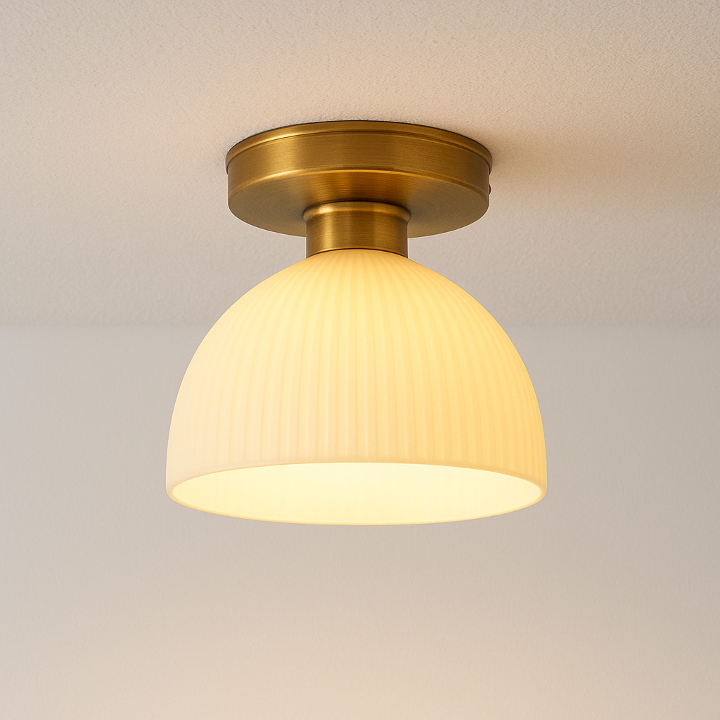 Luminária Plafon Moderna Minimalista Metal Vidro Aglie - ABAZZUR™