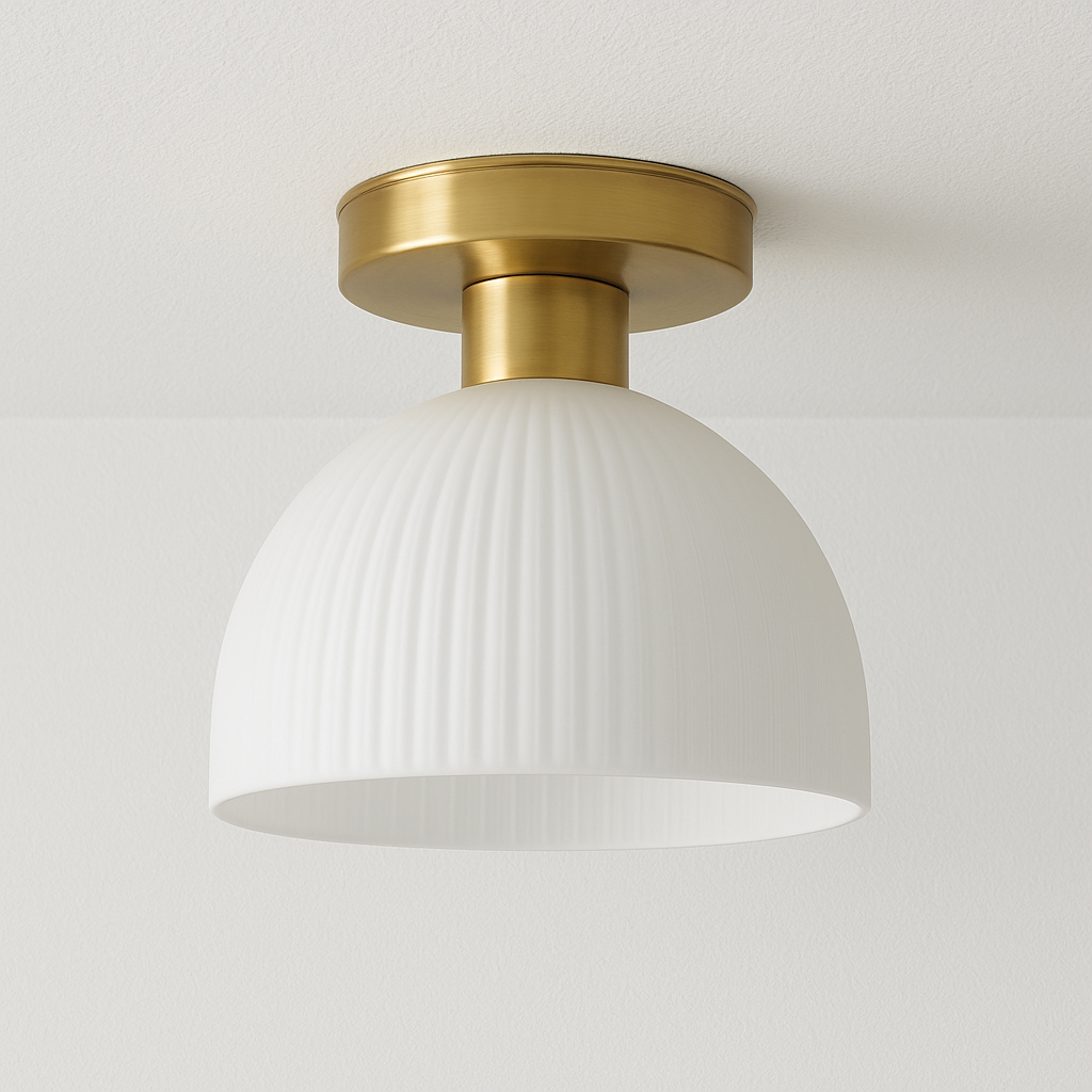 Luminária Plafon Moderna Minimalista Metal Vidro Aglie - ABAZZUR™
