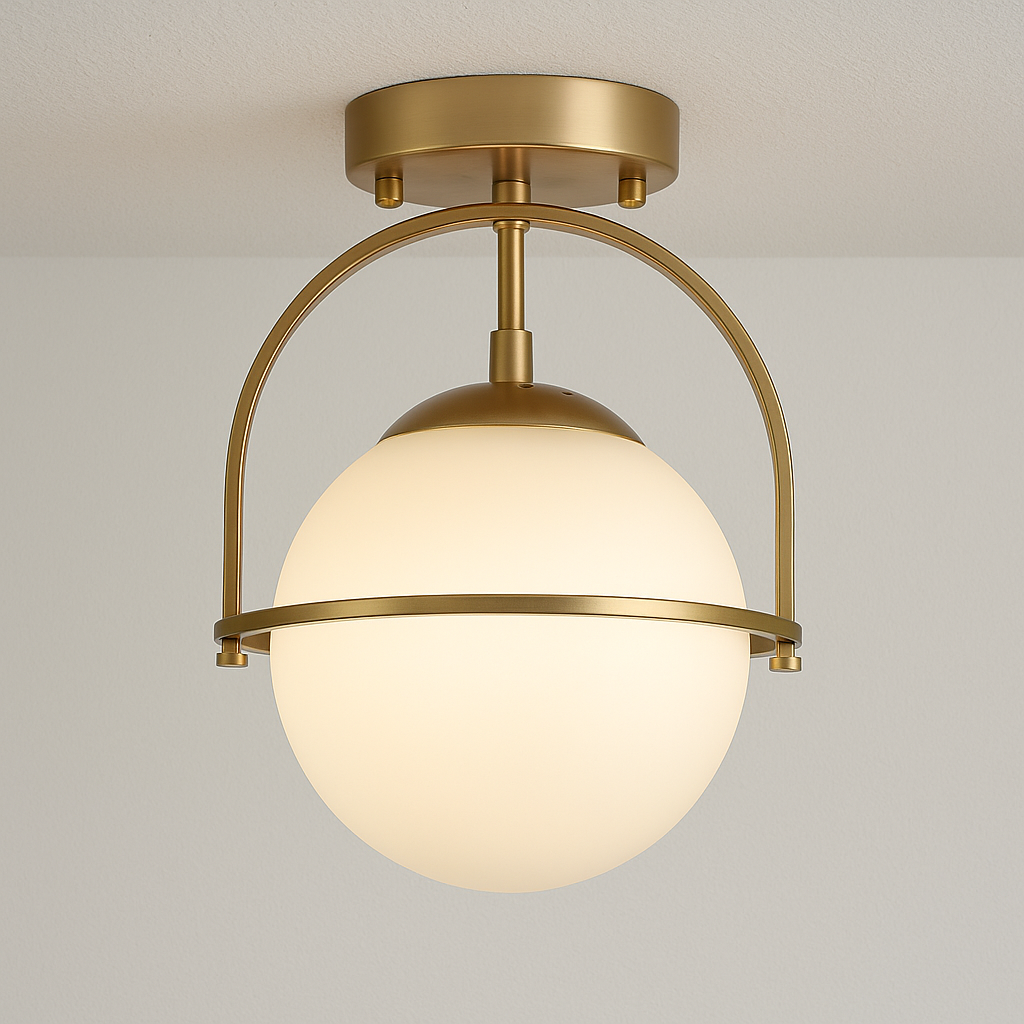 Luminária Plafon Moderna Minimalista Metal Vidro Asti - ABAZZUR™