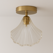 Luminária Plafon Moderna Minimalista Metal Vidro Concha Leeds - ABAZZUR™