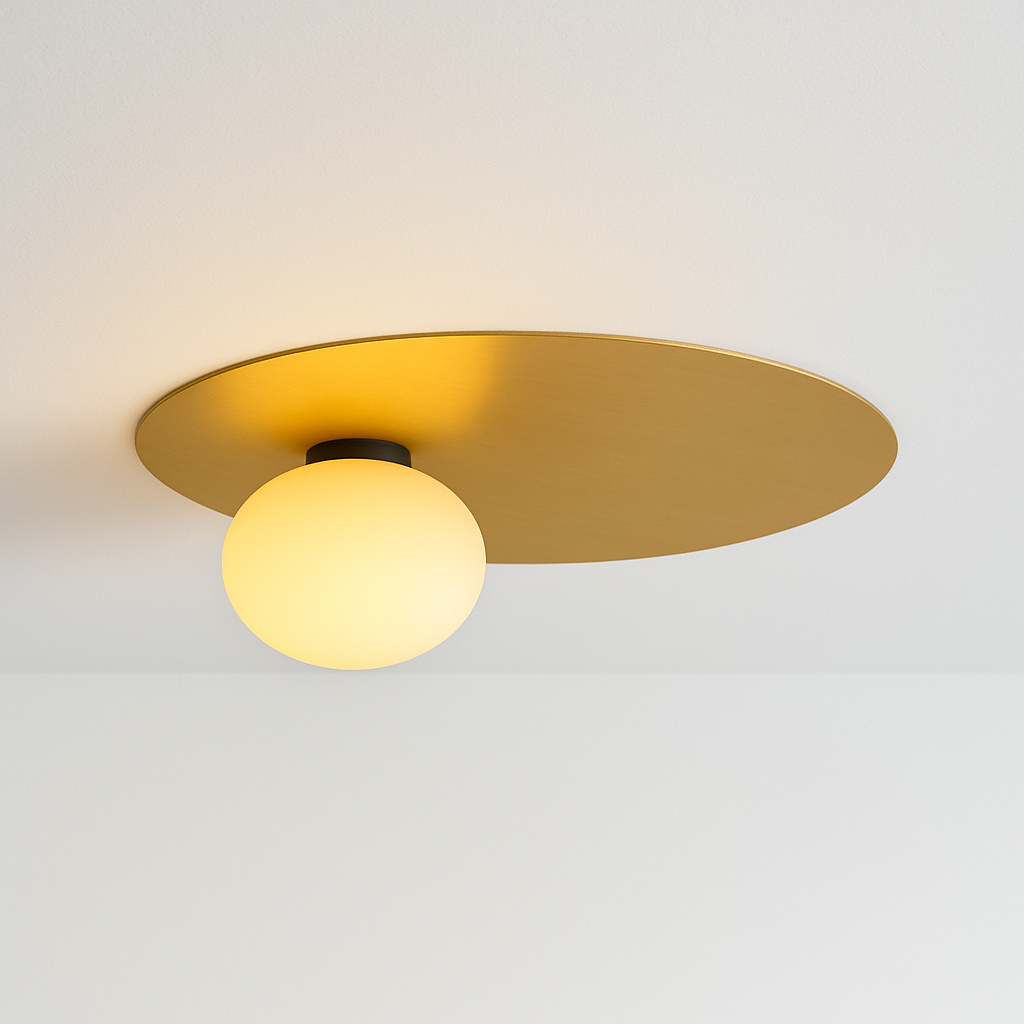 Luminária Plafon Moderna Minimalista Metal Vidro Harlow - ABAZZUR™