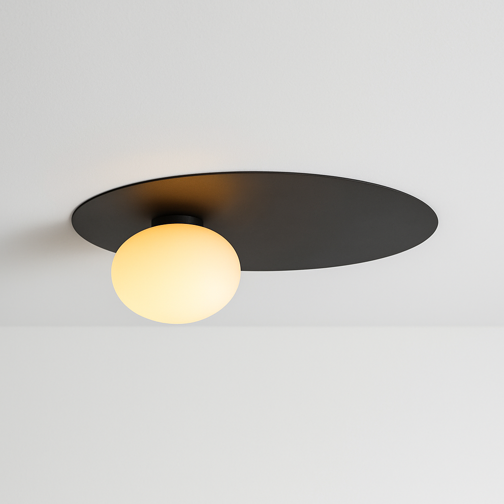 Luminária Plafon Moderna Minimalista Metal Vidro Harlow - ABAZZUR™