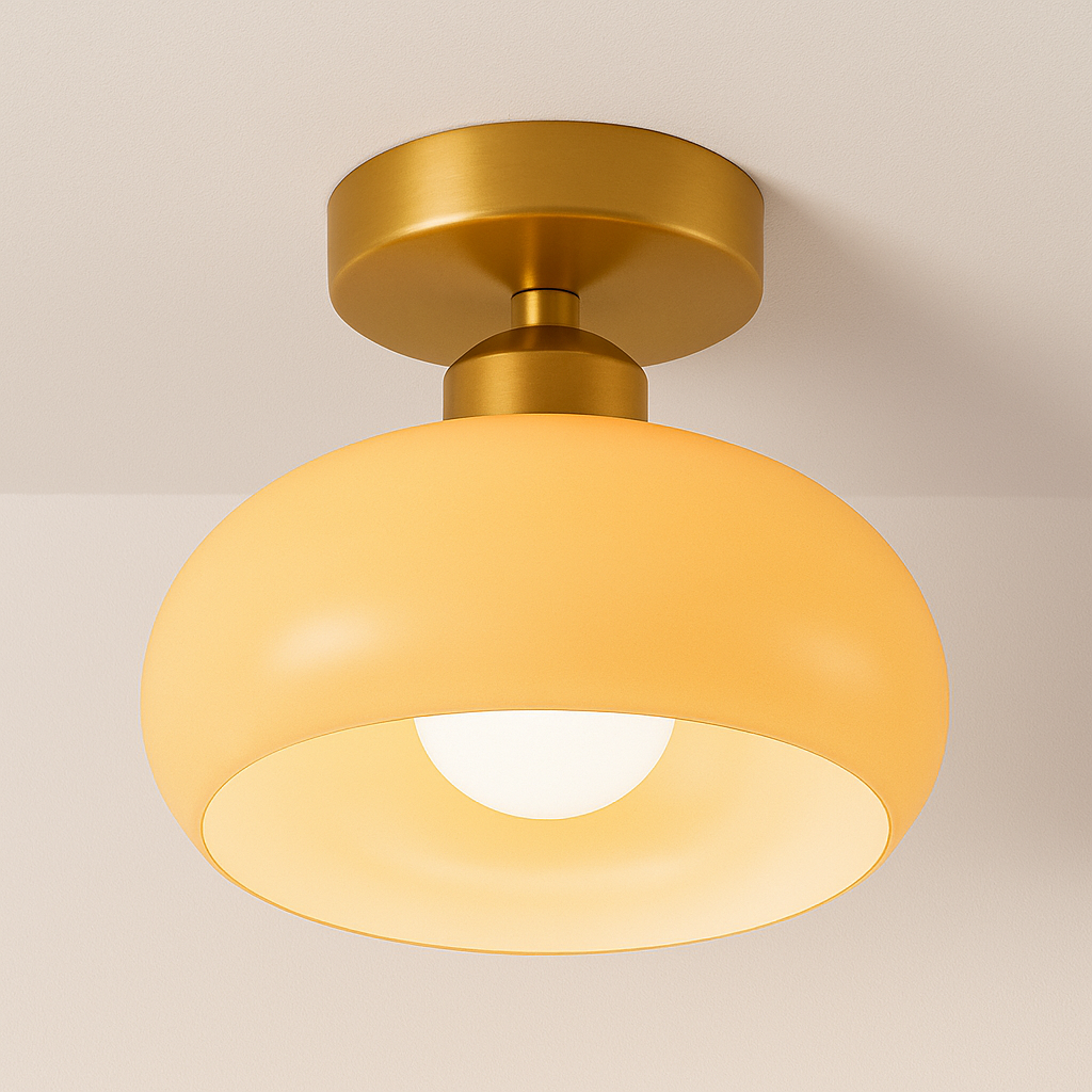 Luminária Plafon Moderna Minimalista Metal Vidro Kasa - ABAZZUR™