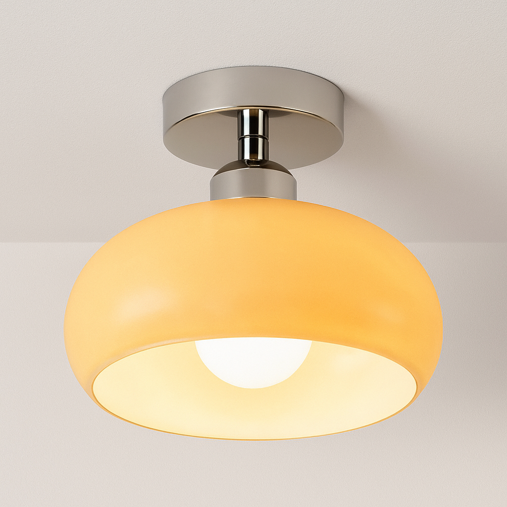 Luminária Plafon Moderna Minimalista Metal Vidro Kasa - ABAZZUR™