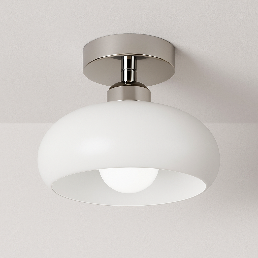 Luminária Plafon Moderna Minimalista Metal Vidro Kasa - ABAZZUR™